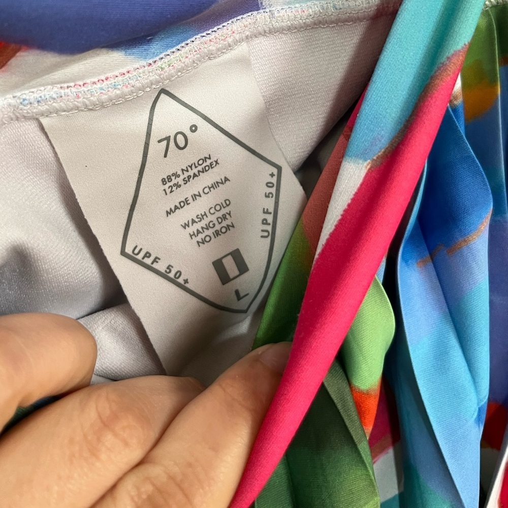 70° x Meghan Rosenthal Colorful Abstract Art Pleated Tennis Skort size Large - Picture 6 of 8